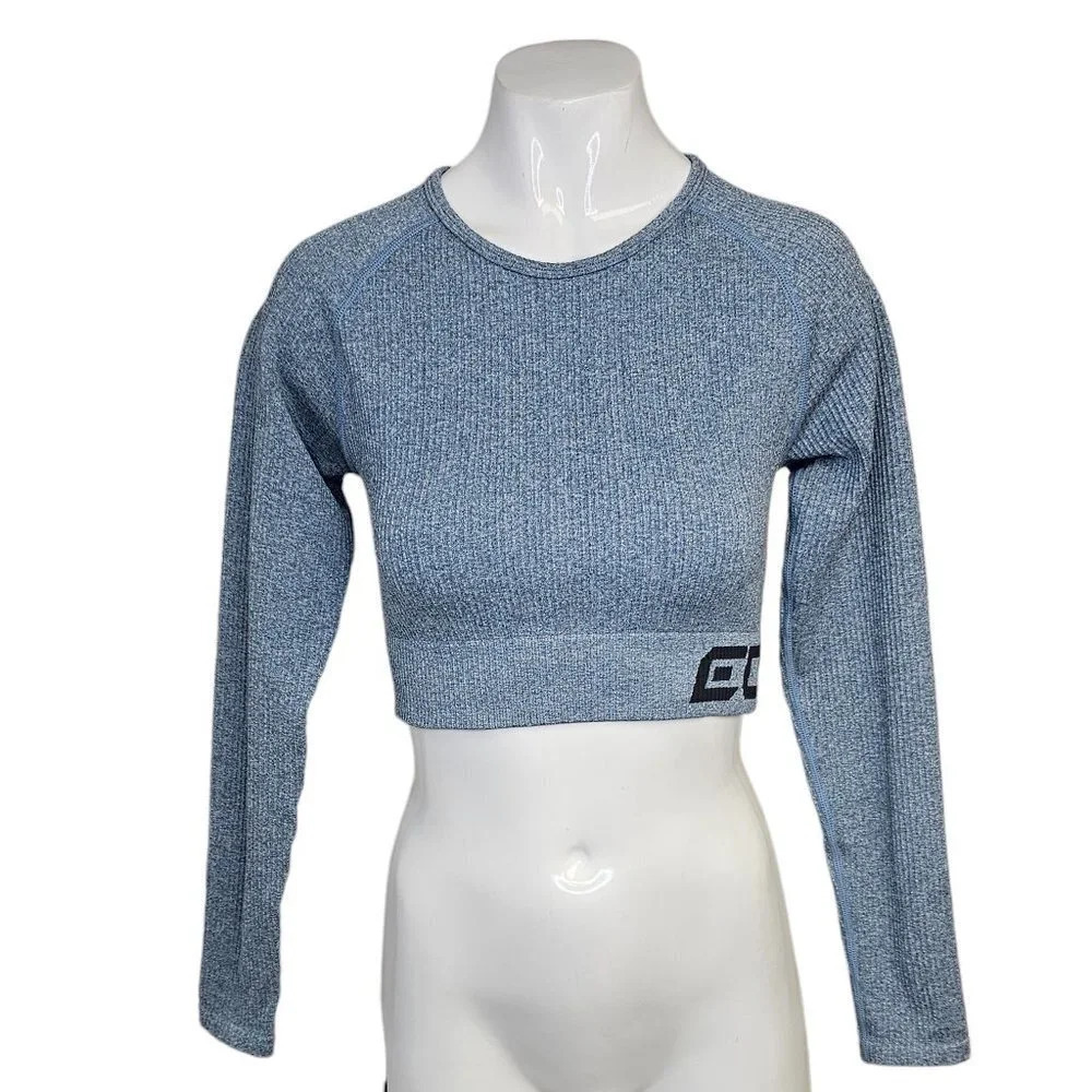 ECHT Arise Comfort Long Sleeve Ribbed Crop Top Size Medium